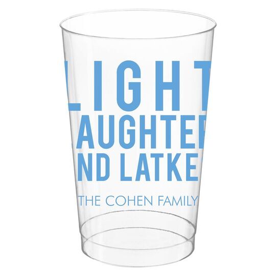 Light Laughter And Latkes Clear Plastic Cups